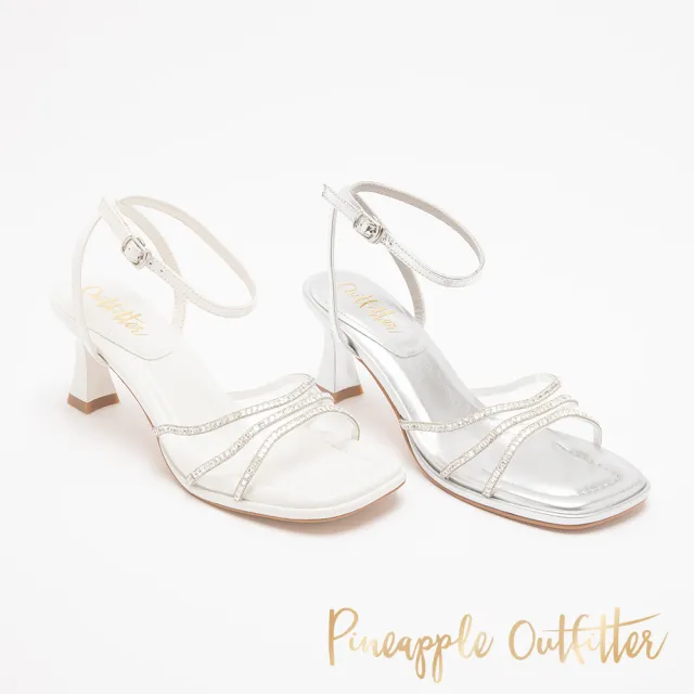 【Pineapple Outfitter】細帶閃鑽繞踝涼鞋IANTHE(白色)