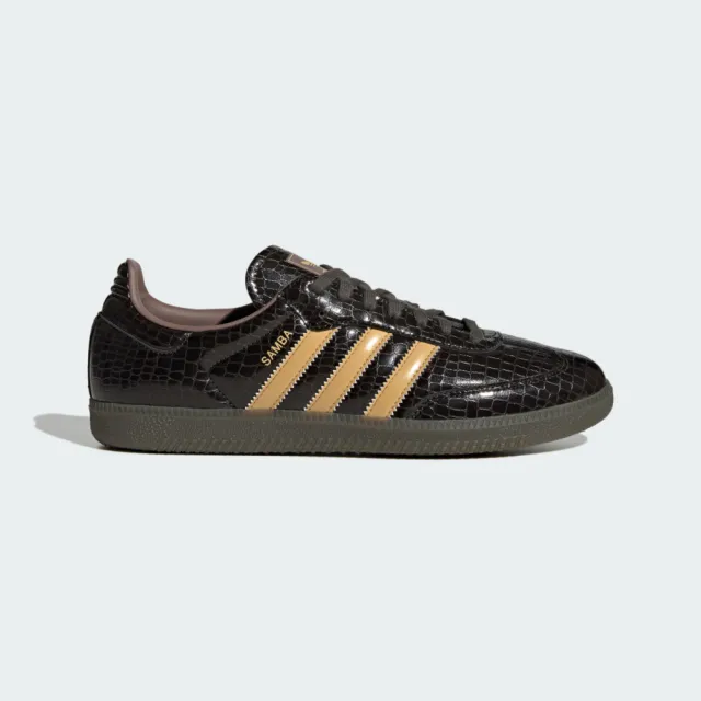 【adidas 愛迪達】Samba OG 男 運動休閒鞋 舒適 深棕 亮面 皮革 蛇紋(KI6280)