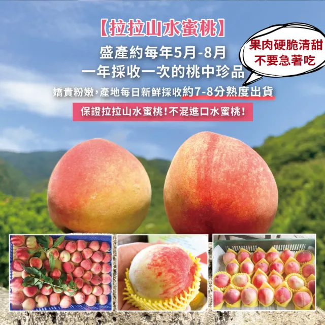 【初品果】拉拉山水蜜桃禮盒6顆x2盒(共12顆_每盒1200g_產地直送_季節限定_企業採購_禮盒)