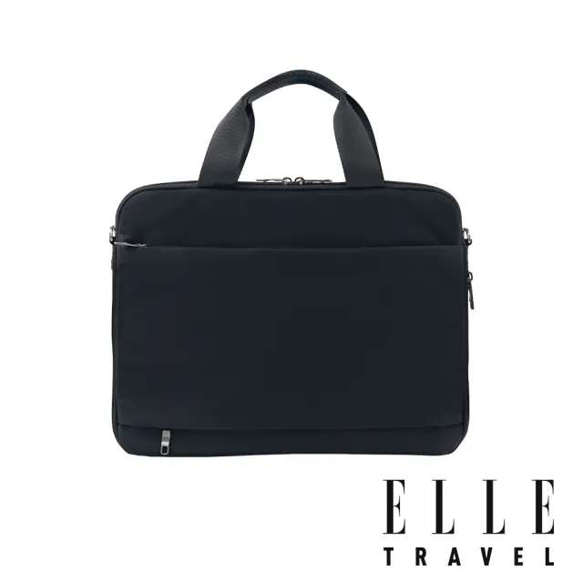 【ELLE】雲感線條系列 13吋手提可擴充筆電包 公事包 (都會黑-EL83358) 拉桿包 旅行商務包