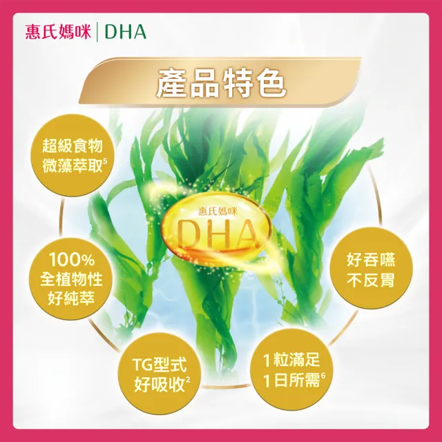 【Materna 惠氏媽咪】孕婦綜合維他命x2+藻油膠囊x1(60粒超值組 藻油DHA+葉酸鐵21種懷孕營養素)