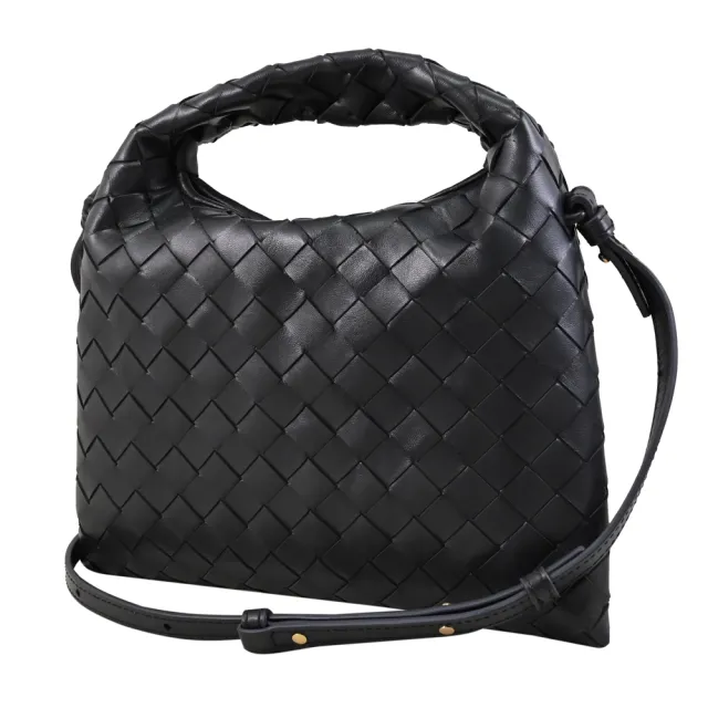 【BOTTEGA VENETA 寶緹嘉】Mini Hop 簡約手工編織牛皮手提包斜背包兩用包(軍綠)