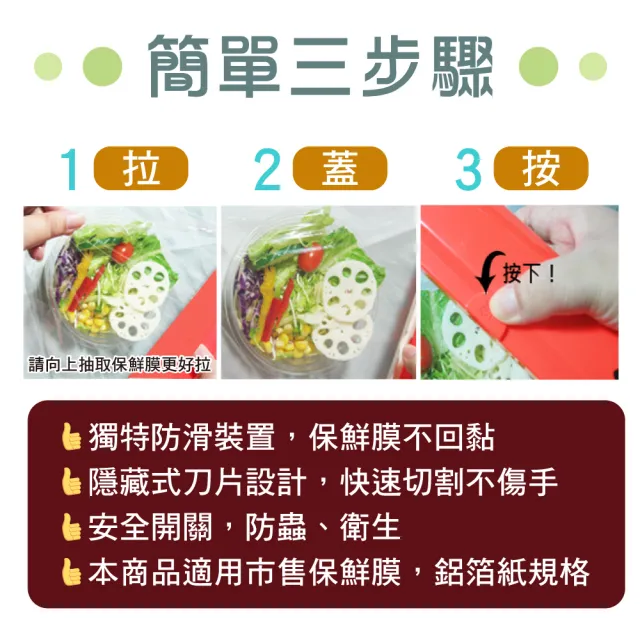 【豪割達人】2入台灣製MIT專利保鮮膜切割器-經典款(紅、綠、黃 磁吸切割盒 鋁箔紙烘焙紙 環保便利密封防蟲)