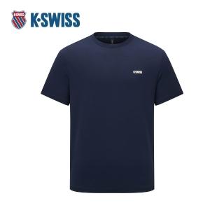 【K-SWISS】運動短袖 M SILKY TECH TEE 圓領 上衣 T恤 男上衣 天藍色 1012055-014