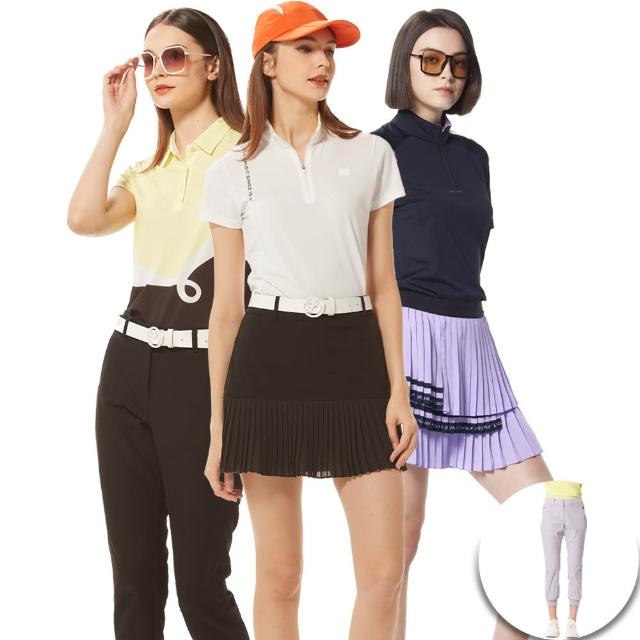 【Lynx Golf】寵媽咪特惠！首爾高桿銀離子抗菌除臭修身版短袖POLO衫高爾夫球衫/窄管九分褲(山貓女款任選)