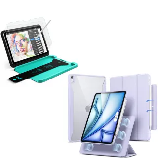 【ESR 億色】iPad Air 11吋 M4/M3/M2 殼膜組-優觸巧拼平板保護套+5倍防護書寫類紙膜2片