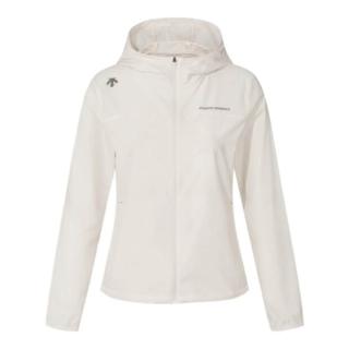 【DESCENTE】外套 女 運動連帽外套 快排 WOMEN LIGHT POLY WIND BREAKER 米 SR122RWB32-IVY0