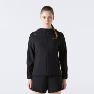 【DESCENTE】外套 女 運動連帽外套 快排 WOMEN LIGHT POLY WIND BREAKER 黑 SR122RWB32-BLK0