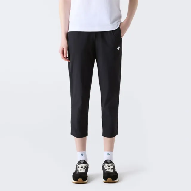 【DESCENTE】長褲 女 運動褲 七分褲 快排 WOMEN TROUSERS WOVEN PANTS 黑 SR122PPT31-BLK0