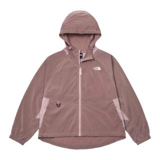 【The North Face】北臉 外套 女 運動連帽外套 防曬 防潑水 W SHINY NYLON WIND JACKET 粉 NF0A8FZT0SO