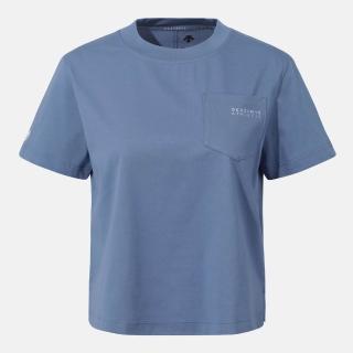 【DESCENTE】短袖上衣 女 寬鬆版型 快排 WOMEN COMFORT-FIT SHORT SLEEVE T-SHIRTS 藍 SR112PTS14-DBLU