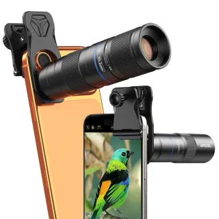 【APEXEL】APEXEL TeleMalens 10X望遠微距雙焦鏡頭 手機外接鏡頭 賞鳥昆蟲攝影(無須APP 隨夾即用 定焦高質)
