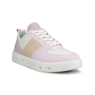【ecco】STREET 720 W 街頭趣闖防水皮革休閒鞋 女鞋(玫瑰粉/白色/冰紫粉/裸色 20971361671)