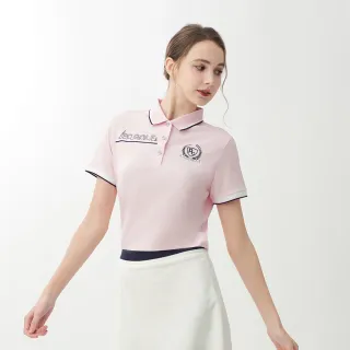【pierre cardin 皮爾卡登】網路獨家 女款 機能舒爽吸濕排汗短袖POLO衫-粉色(8267291-72)
