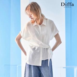 【Diffa】連袖開襟綁帶上衣-女