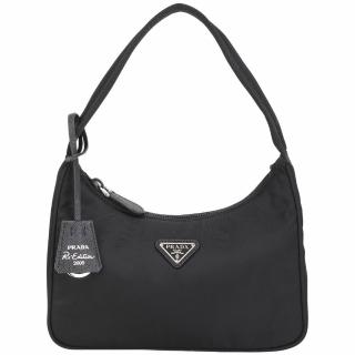 【PRADA 普拉達】Re-Edition 2000 Re-Nylon三角牌尼龍單肩包-黑色