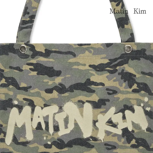 【MATIN KIM】官方旗艦 迷彩LOGO帆布環保袋(多款任選)