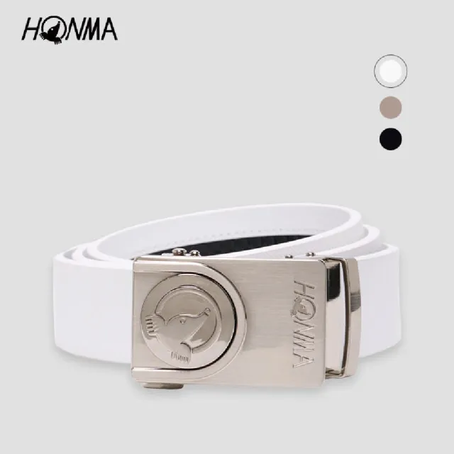 【HONMA 本間高爾夫】男款休閒商務皮帶 2026春夏款 日本高爾夫專業品牌(白/棕/黑 HMMC014Y702)