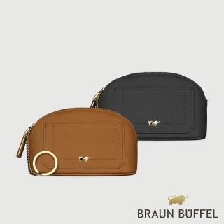 【BRAUN BUFFEL 德國小金牛】婕娜 零錢包-多色任選(BF2005-161A-BK/BRA) 送禮推薦