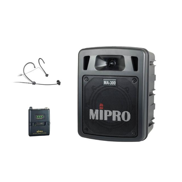 【MIPRO】MA-300 最新新三代5.8G藍芽/USB鋰電池 單頻道迷你無線擴音機 配1頭載無線麥克風58T