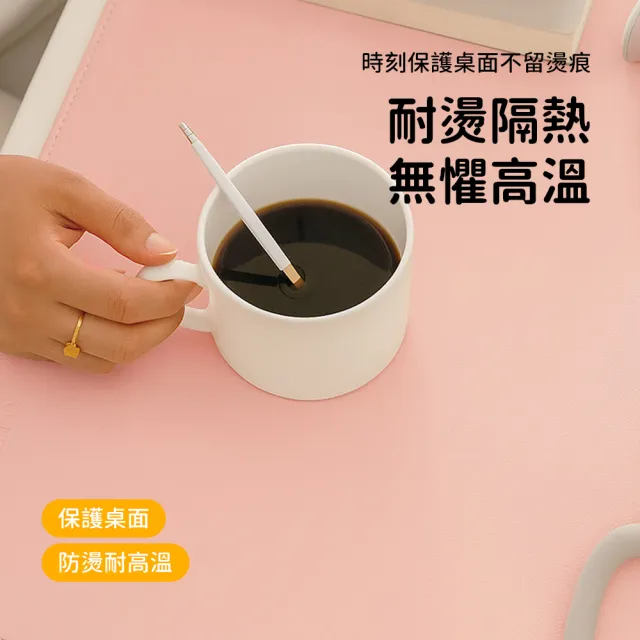 【SUNORO】大尺寸皮革桌墊 滑鼠墊 餐墊 防水抗油防汙 精準光學滑鼠通用 防滑底面 耐高溫隔熱 40x100cm