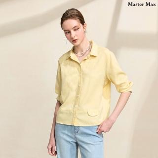 【Master Max】天絲棉簡約寬鬆七分袖襯衫(8617072)