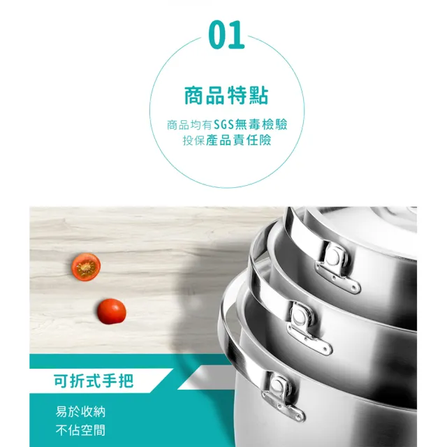 【Chieh Pao 潔豹】304不鏽鋼康潔調理鍋-附提把 16CM 1.6L(6人內鍋 電鍋可用)