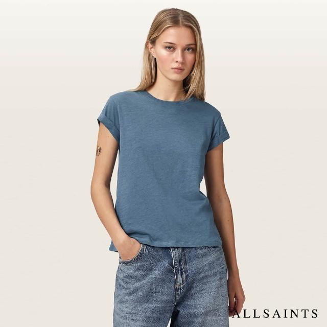 【ALLSAINTS】ANNA 純棉修身短袖T恤-藍 W191JB(修身版型)