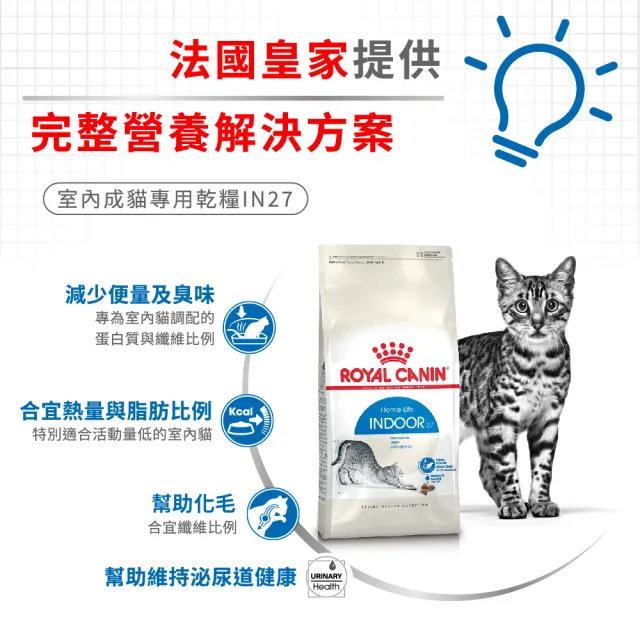 【ROYAL 法國皇家】室內成貓專用飼料 IN27 4KG(貓乾糧)