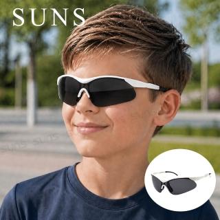 【SUNS】MIT兒童休閒偏光太陽眼鏡 白框灰片 防滑/輕量18g/防眩光/遮陽/抗UV400