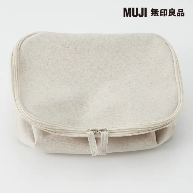【MUJI 無印良品】聚酯纖維麻收納箱/長方形/中/半/附蓋(4入組)