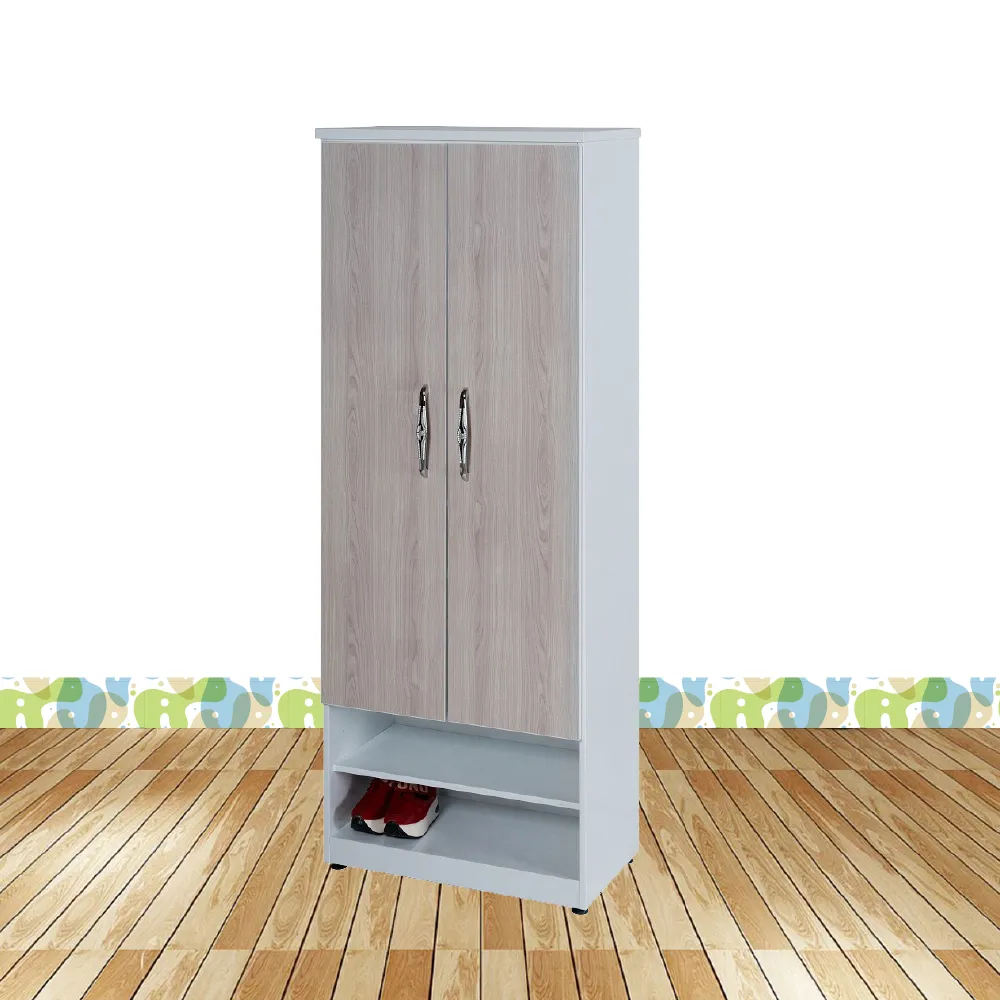 【·Fly· 飛迅家俱】2.1尺楓木色2門緩衝2收納塑鋼鞋櫃