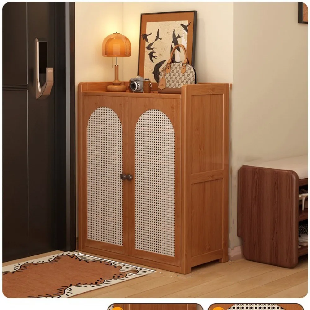 玄關防塵鞋櫃 一體靠墻鞋架 多層鞋子收納櫃 雙門8層 60*33*113CM