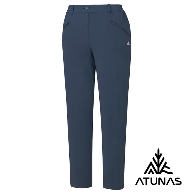 【ATUNAS 歐都納】女款蚊瘋不動防蚊輕薄透氣彈性長褲(A1PA2611W藏青/驅蚊/防曬抗UV/戶外休閒/登山/露營)