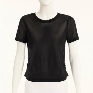 【ILEY 伊蕾】質感透膚修身內搭上衣(黑；M-XL；1262021302)