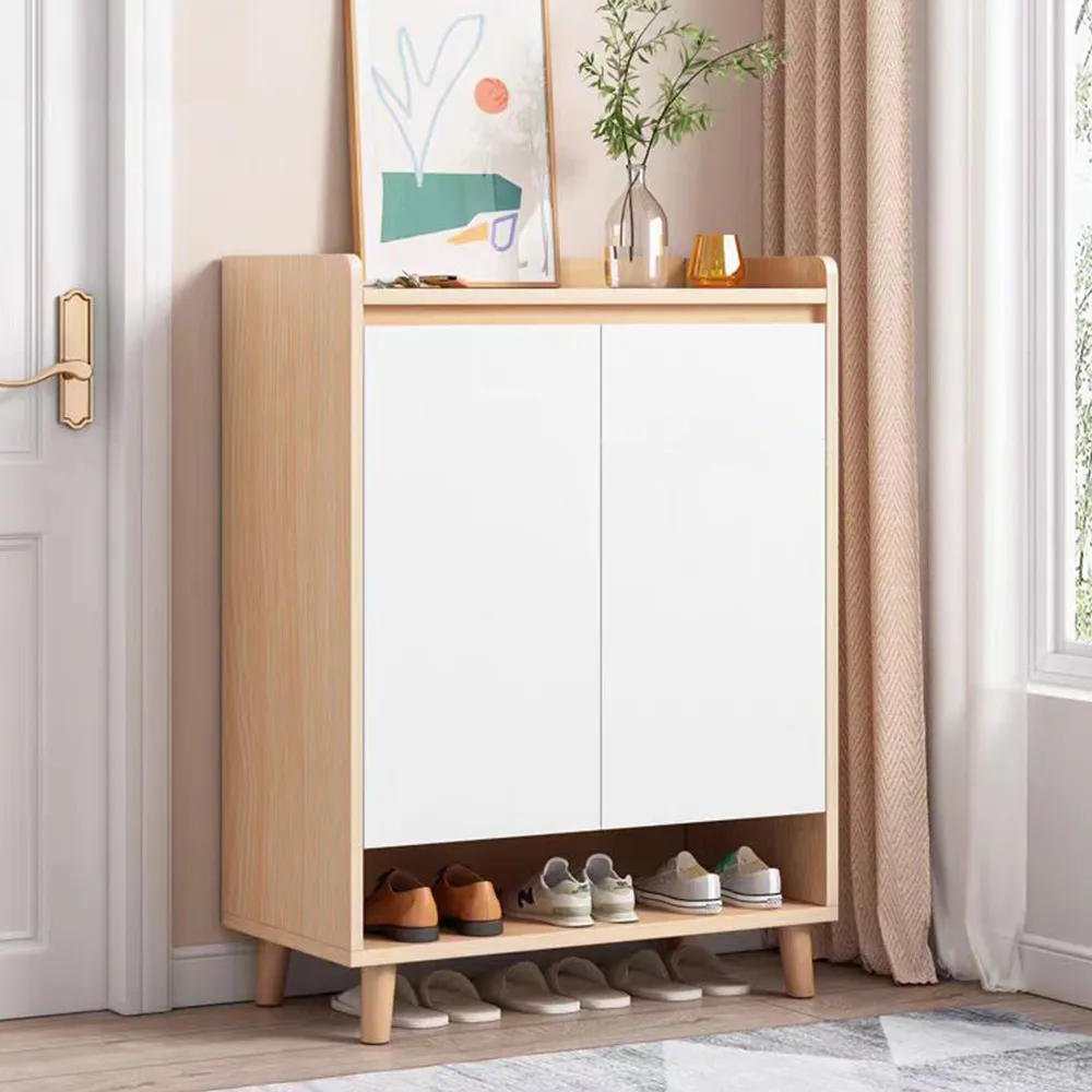 【E-factory】鞋櫃 鞋架 60公分兩門鞋櫃 鞋櫃玄關 鞋櫃收納櫃 玄關櫃(445-兩門鞋櫃60公分（田園橡木色）)