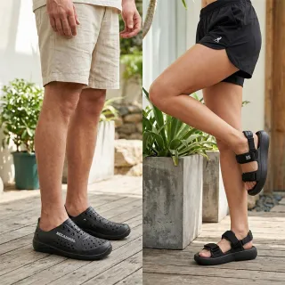 【KANGOL】英國袋鼠人氣鞋款 黑勢機能輕量涼鞋(洞洞鞋/拖鞋/增高鞋)