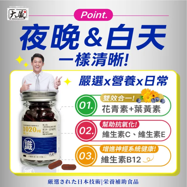 【healthi 健康式】雙11推薦★Okura日本大蔵 瑞士A葉黃素 6瓶組(60粒/瓶 源自日本-助於維持在暗處視覺)