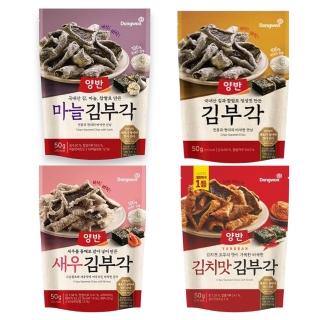 【DONGWON】酥脆海苔片3+1包(原味50/蒜味50g/蝦風味50g/泡菜風味50g)