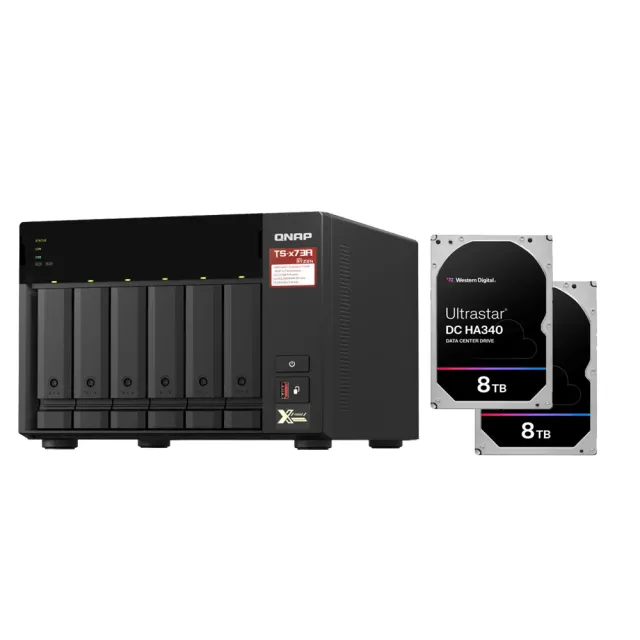 【QNAP】搭WD 8TBx2★TS-673A-8G 6Bay NAS 網路儲存伺服器+Ultrastar DC HA340 8TB