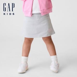 【GAP】babyGap Logo 套穿式法式毛圈布褲裙-陰天灰(895253)
