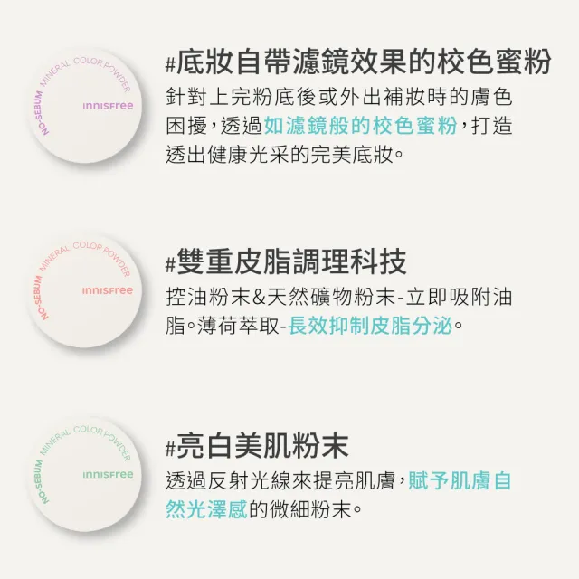 【innisfree】無油無慮繽紛蜜粉5g(4入組/3款可選)