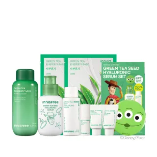 【innisfree】綠茶加倍保濕雙星組(玩具總動員限定版/保濕精華、牛奶水精華)