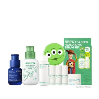 【innisfree】綠茶+A醇PDRN 毛孔緊緻水潤光組(玩具總動員限定版/保濕+毛孔緊緻精華)