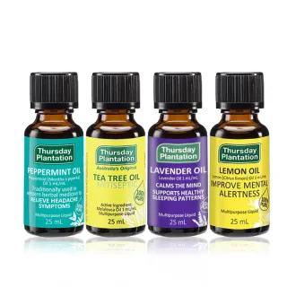 【ThursdayPlantation 星期四農莊】買2送2-經典精油任選25ml(茶樹/薄荷/薰衣草/檸檬)-母親節禮物/禮盒