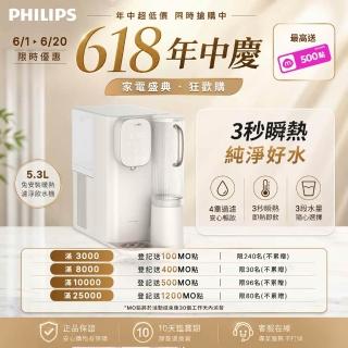 【Philips 飛利浦】RO冰溫熱瞬熱式濾淨飲水機ADD6912CW-米色(主機內含濾芯)