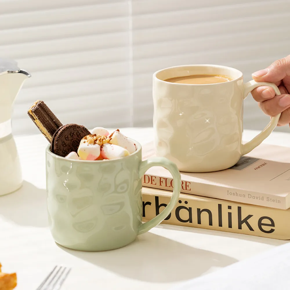 【渥思】奶油風手捏馬克杯(咖啡杯.陶瓷杯.牛奶杯.拉花杯.水杯)