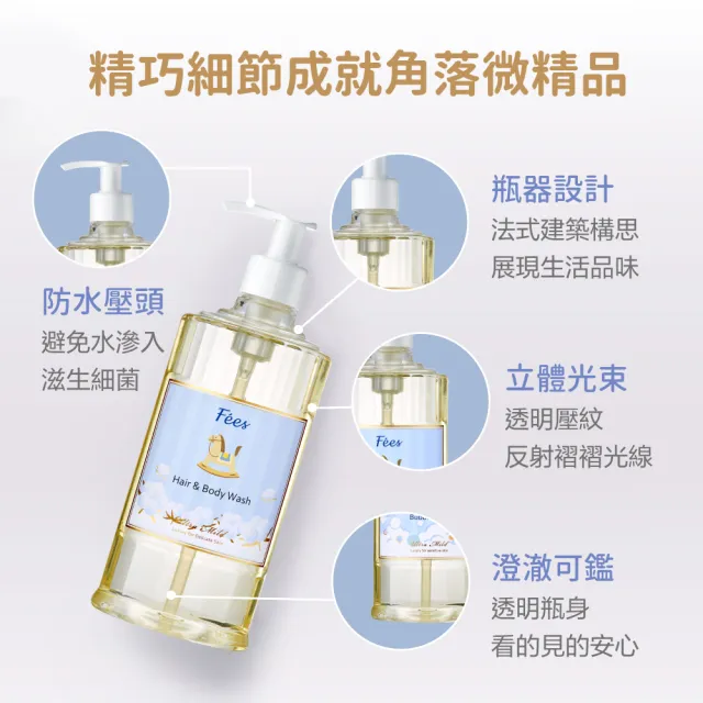 【Fees 法緻】嬰兒柔護洗髮沐浴精600ml