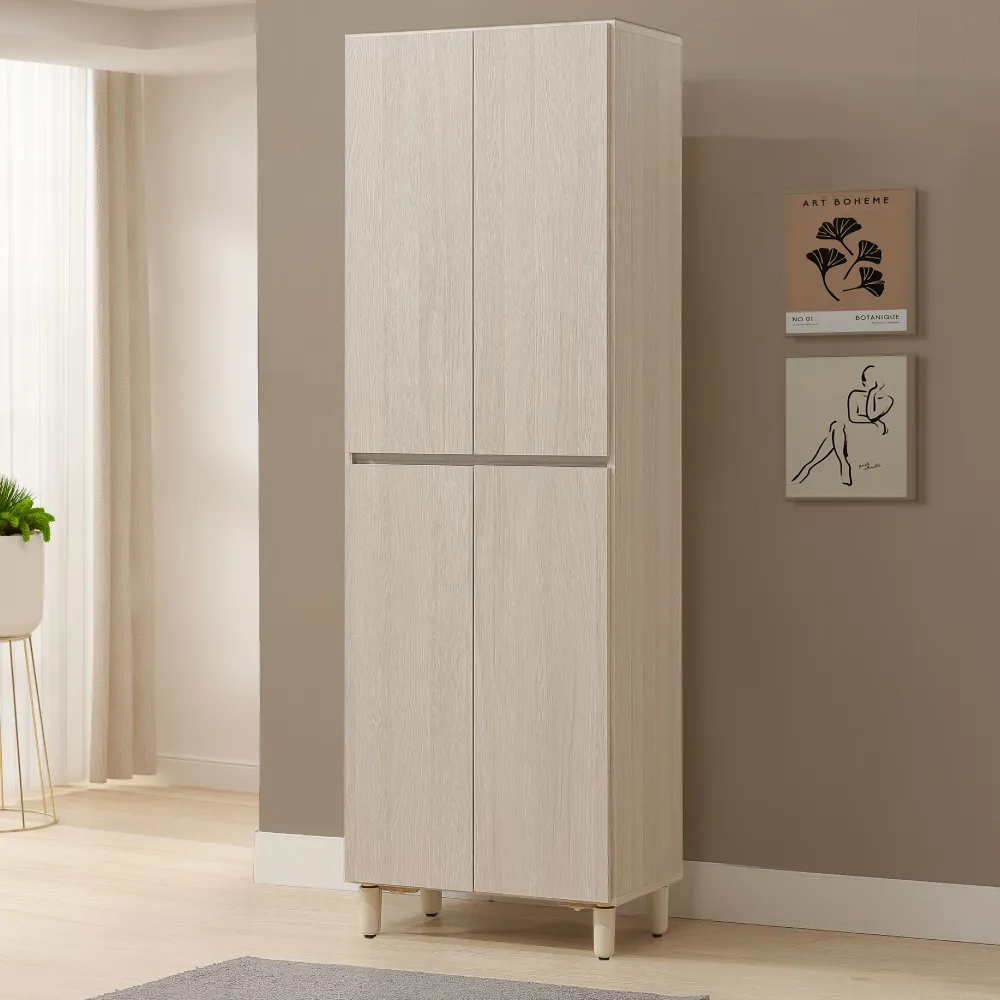 【WAKUHOME 瓦酷家具】Mitte暖調木質2尺四門高鞋櫃A014-K933