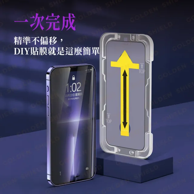 【GOLDEN SHIELD】秒貼．防偷窺滿版保護貼(螢幕手機保護貼膜i17/16/15/14/13/12/11/Xr Plus/Pro/Pro Max